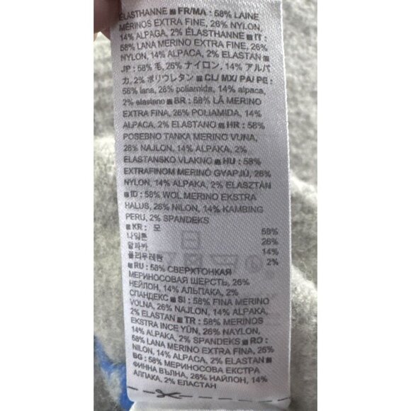 Banana Republic Sweater Women's Medium Gray Blue Striped Classic Casual Crewneck - Picture 12 of 13